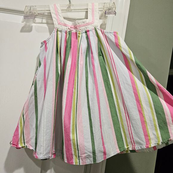 Gymboree White, Pink, and Green Striped Dress Size 2T - Picture 2 of 7
